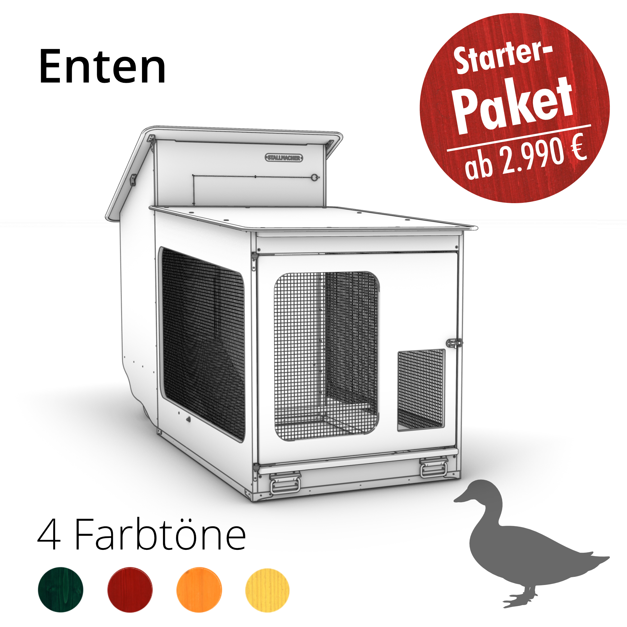 Compact-Star-Max-Enten-Paketangebot Rückwand mit Fenster und Tür